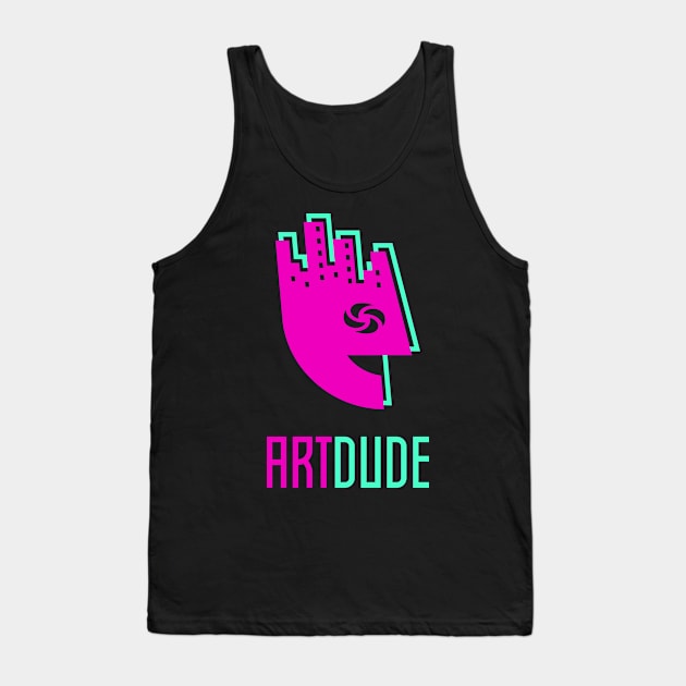 YourArtDude Logo In Magenta And Lt. Green Tank Top by yourartdude